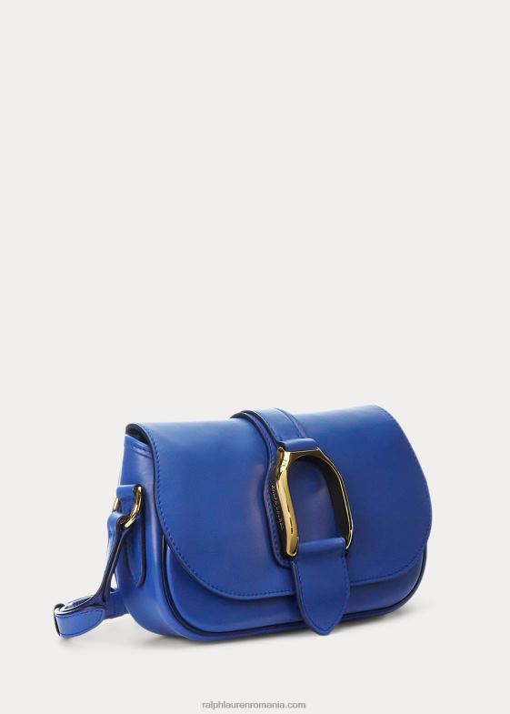 albastru mediu femei Ralph Lauren geantă de umăr din piele de vițel 046885277