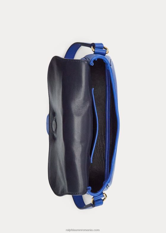 albastru mediu femei Ralph Lauren geantă de umăr din piele de vițel 046885277