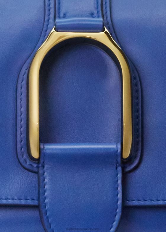 albastru mediu femei Ralph Lauren geantă de umăr din piele de vițel 046885277