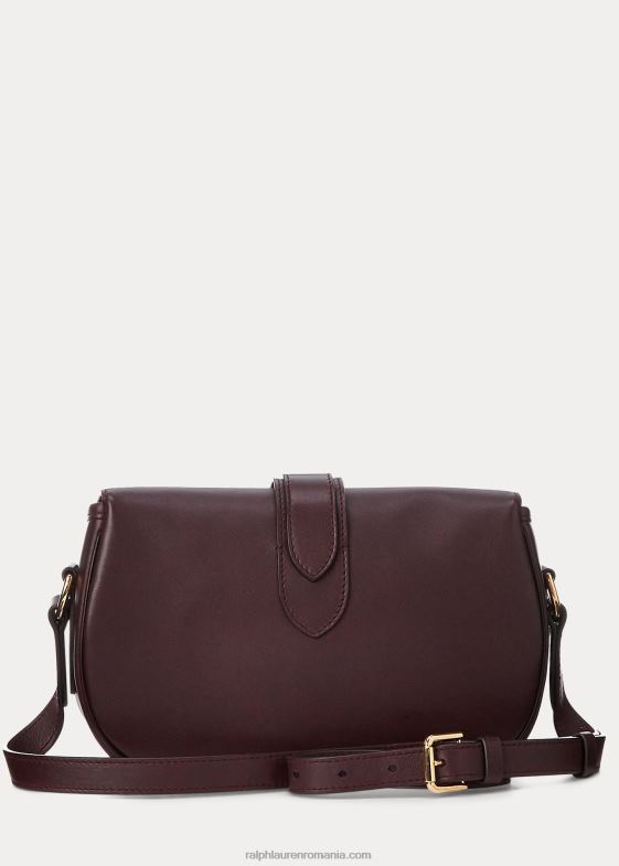 bordeaux femei Ralph Lauren geantă de umăr din piele de vițel 046885280