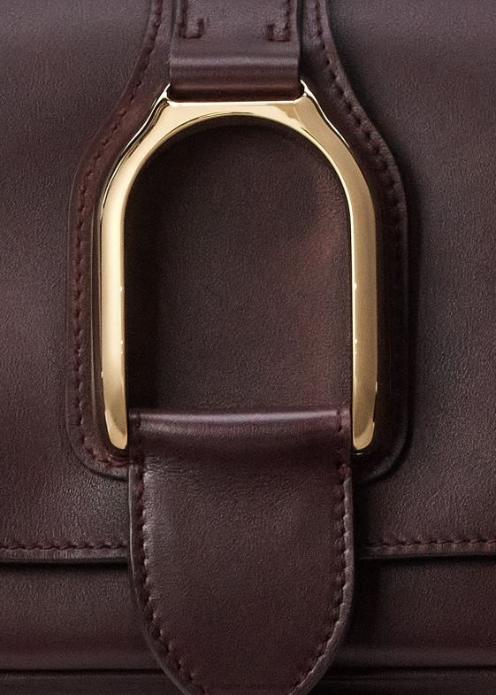 bordeaux femei Ralph Lauren geantă de umăr din piele de vițel 046885280