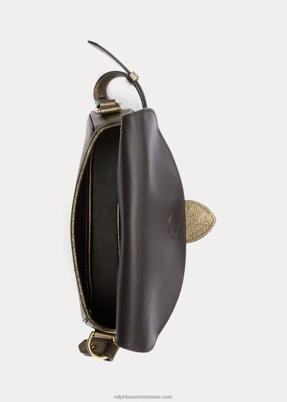bronz femei Ralph Lauren geantă de umăr welington din piele de vițel metalizat 046885271