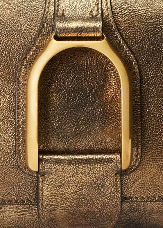 bronz femei Ralph Lauren geantă de umăr welington din piele de vițel metalizat 046885271