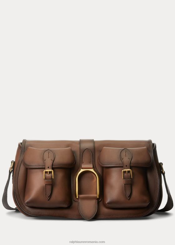castan femei Ralph Lauren geantă de umăr welington supradimensionată din piele de vițel 046885144