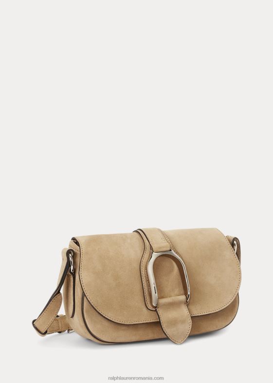 miere palidă femei Ralph Lauren geantă de umăr din piele de căprioară de vițel 046885272