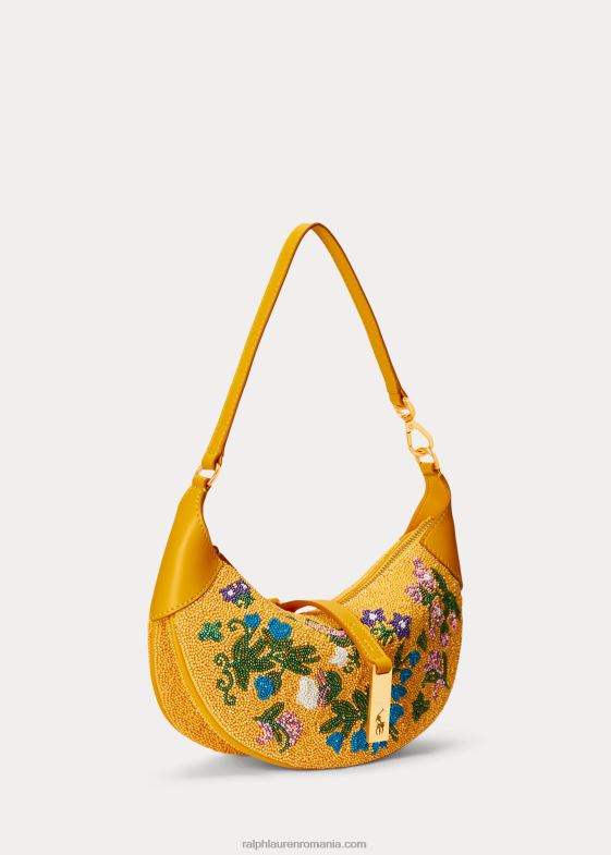 muștar multi femei Ralph Lauren mini geantă de umăr polo id cu margele florale 046885138