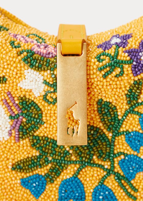 muștar multi femei Ralph Lauren mini geantă de umăr polo id cu margele florale 046885138