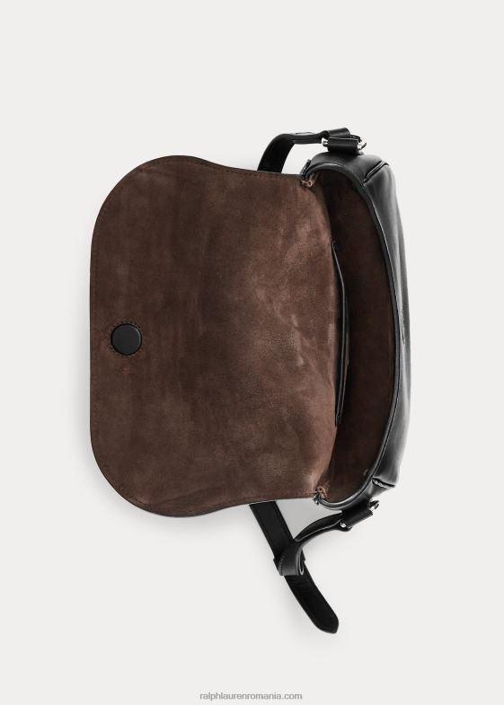 negru femei Ralph Lauren geantă de umăr din piele de vițel 046885286