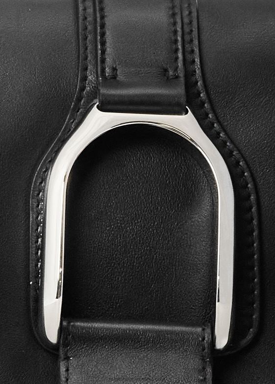 negru femei Ralph Lauren geantă de umăr din piele de vițel 046885286