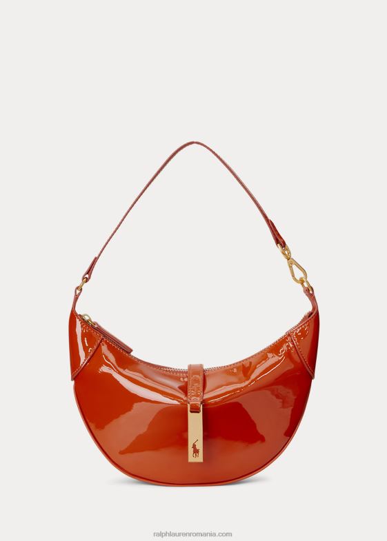 portocaliu apus de soare femei Ralph Lauren geantă de umăr polo id patent mini 046885135