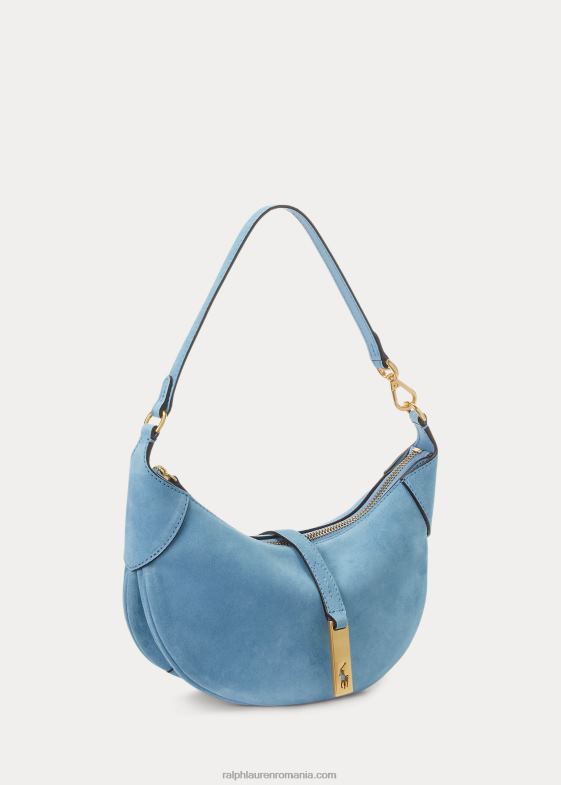 pudra albastra femei Ralph Lauren geantă de umăr polo id din piele intoarsa 046885133