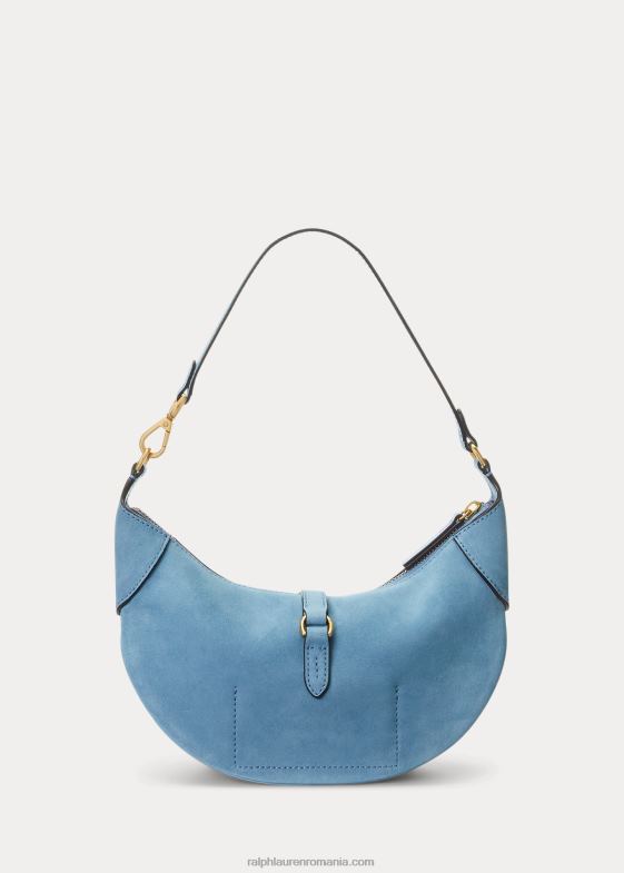 pudra albastra femei Ralph Lauren geantă de umăr polo id din piele intoarsa 046885133