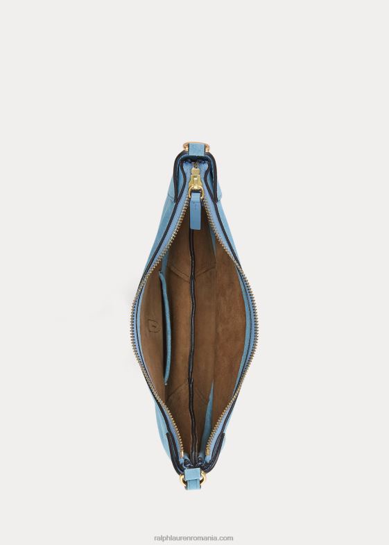 pudra albastra femei Ralph Lauren geantă de umăr polo id din piele intoarsa 046885133