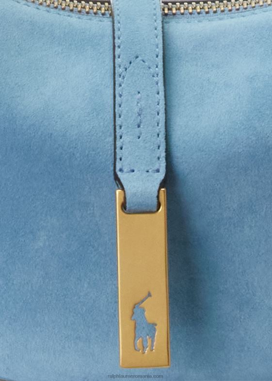 pudra albastra femei Ralph Lauren geantă de umăr polo id din piele intoarsa 046885133
