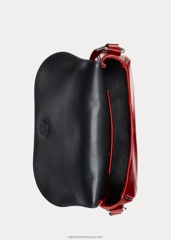 rosu intens femei Ralph Lauren geantă de umăr din piele de vițel 046885278