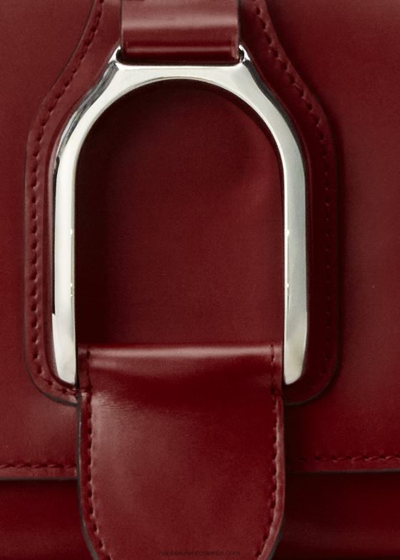 rosu intens femei Ralph Lauren geantă de umăr din piele de vițel 046885278