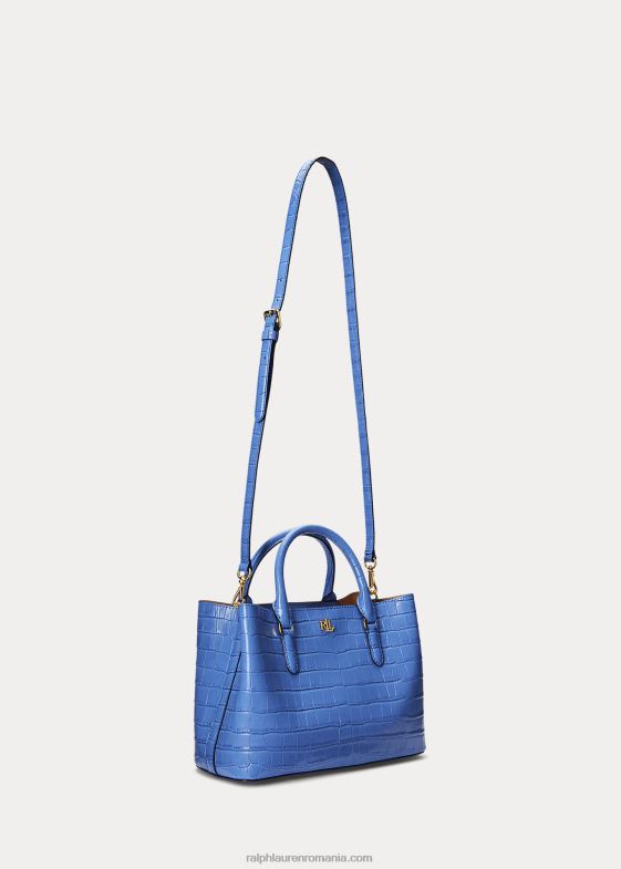 albastru noua anglie femei Ralph Lauren ghiozdan marcy mediu din piele gofrată 046885457