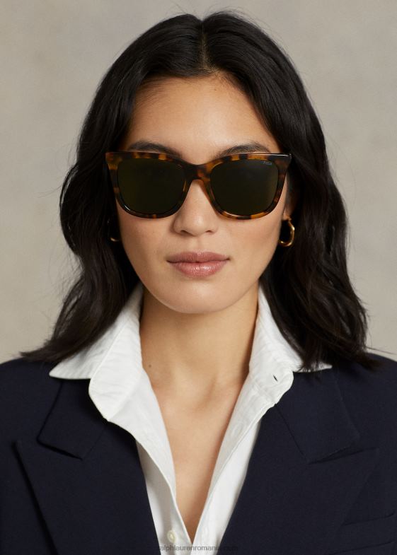 havana strălucitoare femei Ralph Lauren ochelarii de soare polo wayfarer 046885540