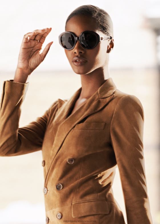 negru strălucitor femei Ralph Lauren ochelari de soare etrier antibes 046885602