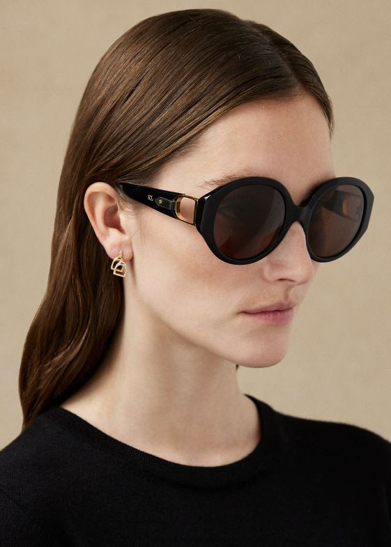 negru strălucitor femei Ralph Lauren ochelari de soare etrier antibes 046885602