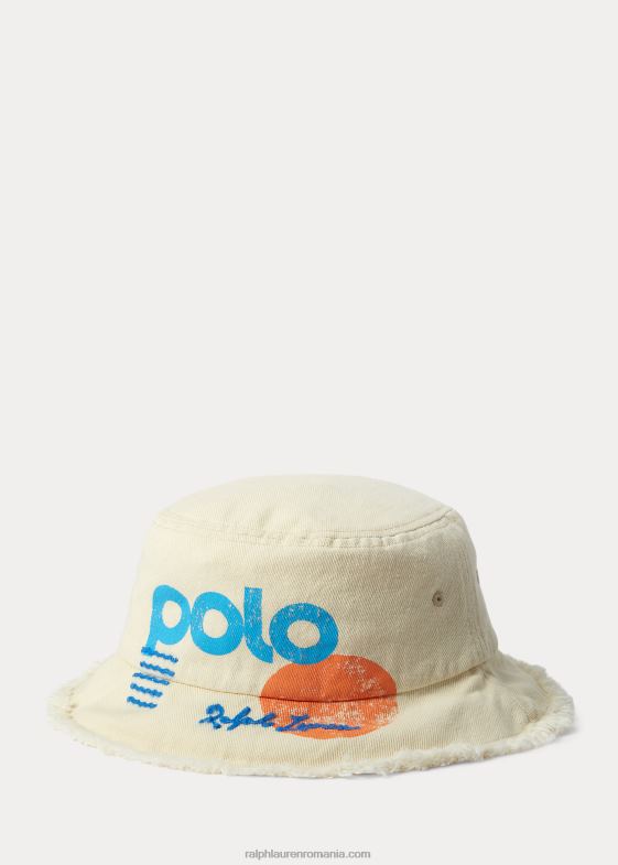 cremă multi femei Ralph Lauren pălărie cu logo sun & waves din bumbac 046885573