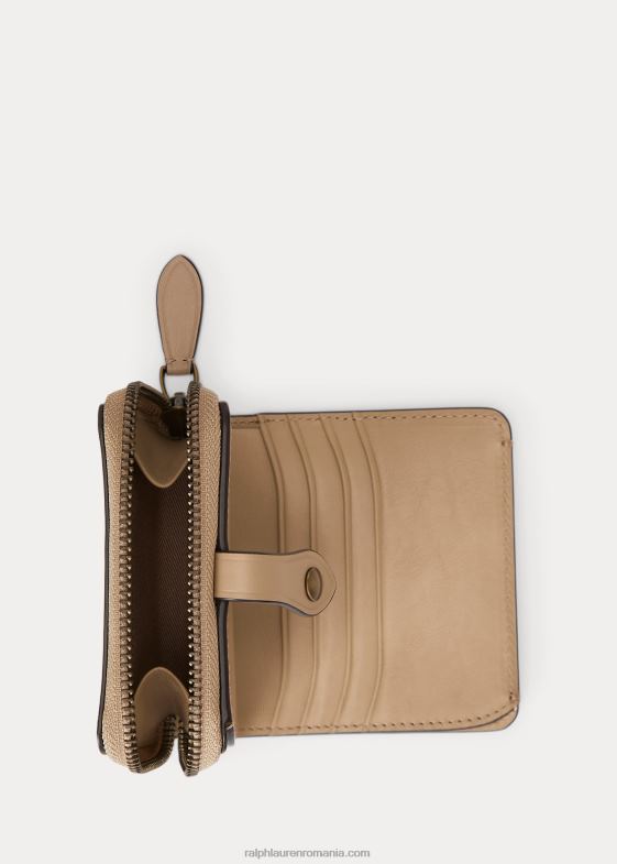 bronz de dună femei Ralph Lauren portofel compact urs polo 046889730