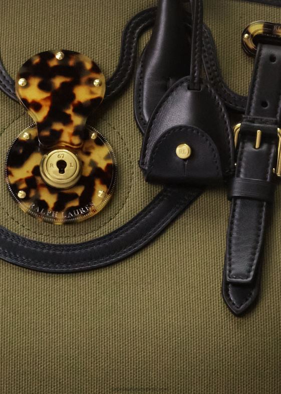 măsline femei Ralph Lauren pânză și piele soft Ricky 33 046885145