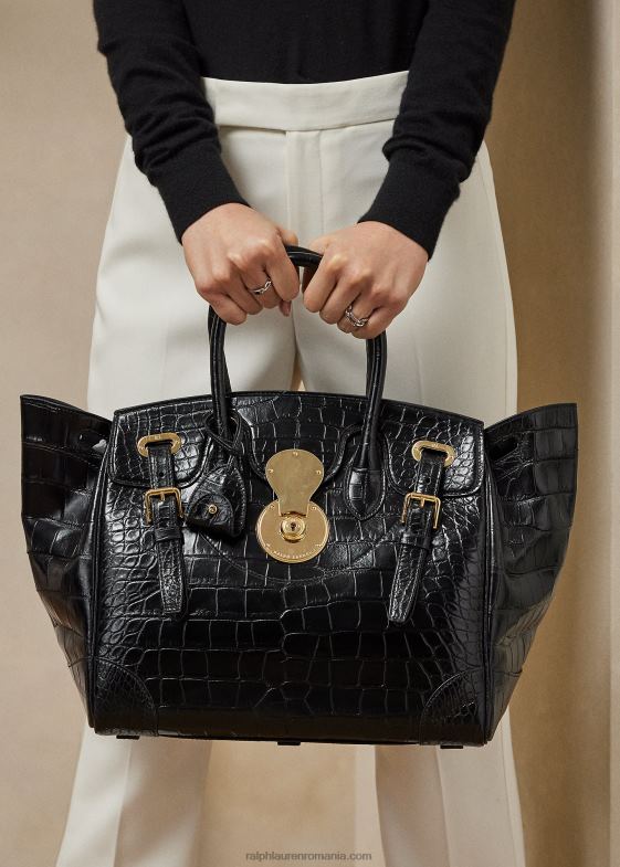 negru femei Ralph Lauren aligator Ricky 33 046885321