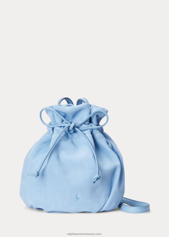 pudra albastra femei Ralph Lauren punga de ponei de piele intoarsa 046885233