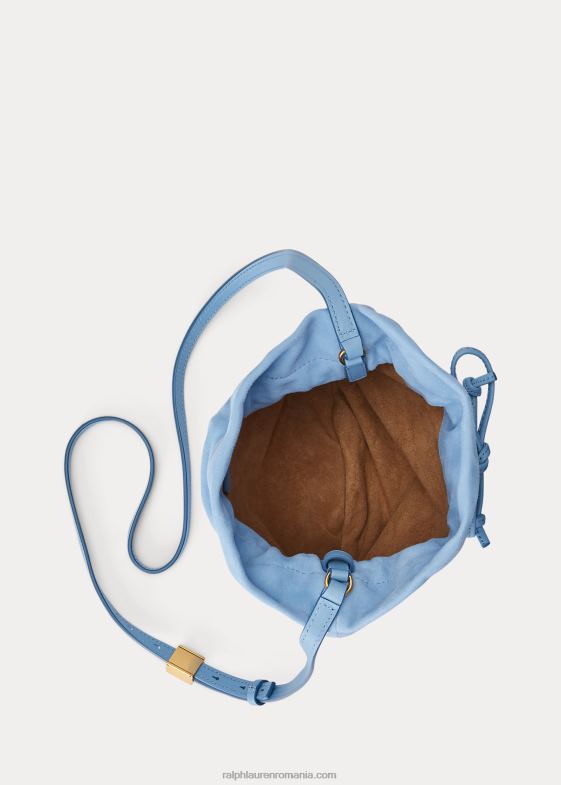 pudra albastra femei Ralph Lauren punga de ponei de piele intoarsa 046885233
