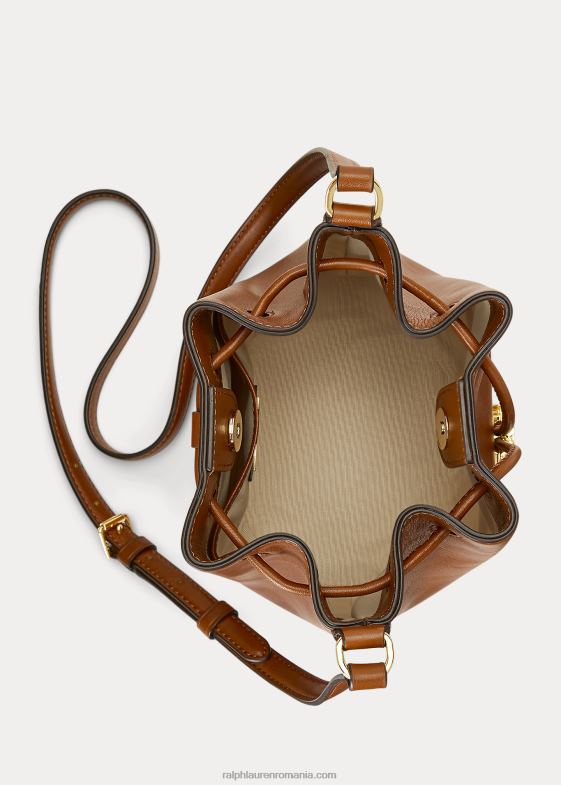 bronzat femei Ralph Lauren geanta din piele medie andie cu cordon 046885343