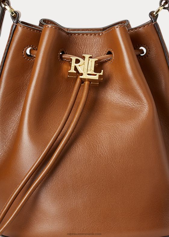 bronzat femei Ralph Lauren geanta din piele medie andie cu cordon 046885343