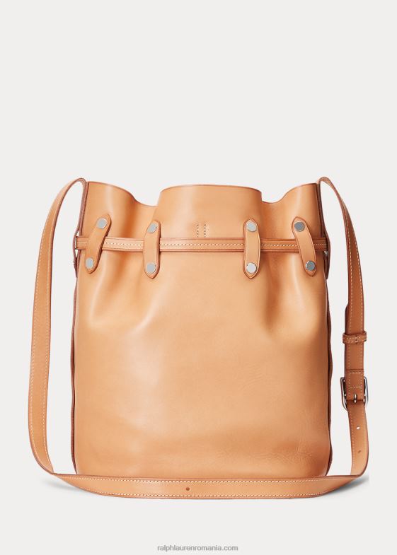 natural femei Ralph Lauren geantă tip găleată bellport mare stud vachetta 046885203