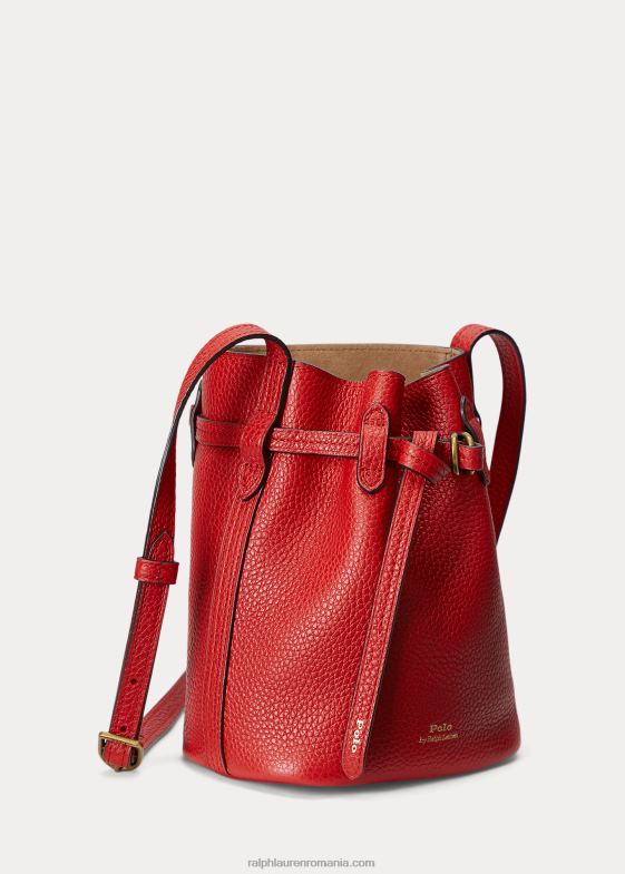 rubin femei Ralph Lauren geantă tip găleată bellport mică din piele 046885201