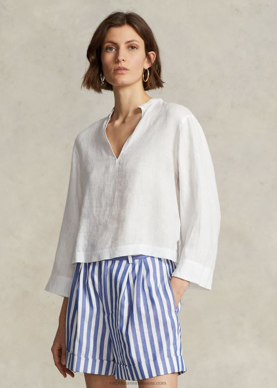 alb femei Ralph Lauren top de in, cropped relaxed fit 046883019