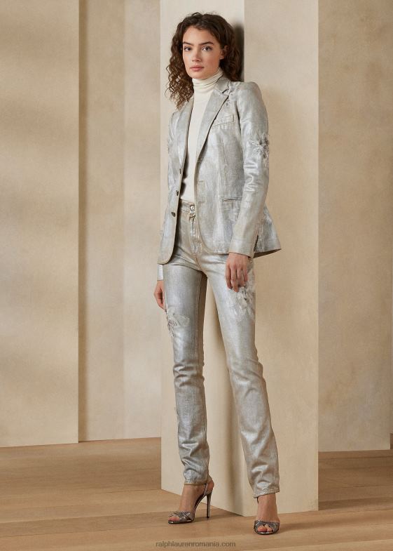 acoperit cu flori argintii femei Ralph Lauren 160 blugi slim din denim 046883549