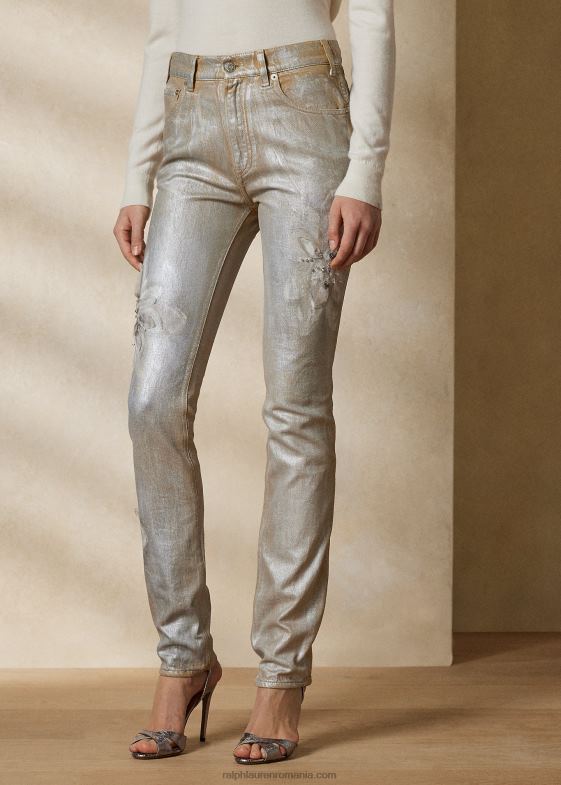 acoperit cu flori argintii femei Ralph Lauren 160 blugi slim din denim 046883549