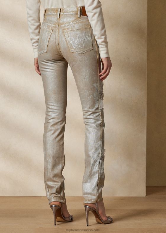 acoperit cu flori argintii femei Ralph Lauren 160 blugi slim din denim 046883549