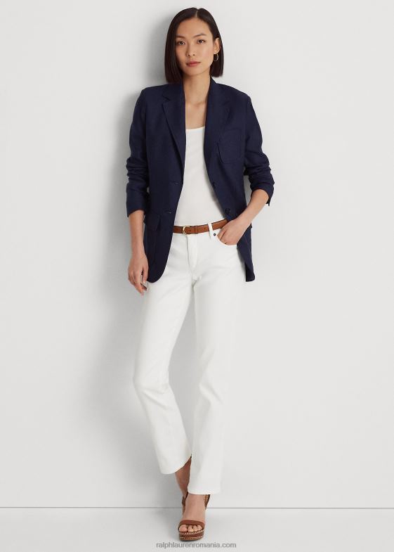 alb femei Ralph Lauren blugi curbat drept cu talie joasă 046884266