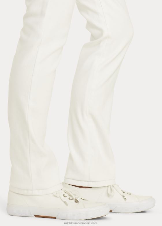 alb femei Ralph Lauren blugi drept cu talie mijlocie 046884488