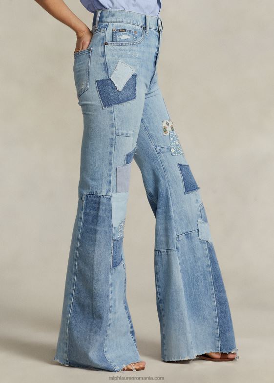 del valle wash femei Ralph Lauren blugi flare din bumbac mozaic 046883090