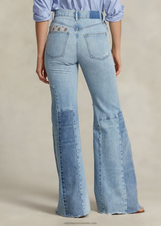 del valle wash femei Ralph Lauren blugi flare din bumbac mozaic 046883090
