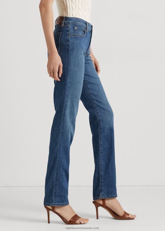 denim spalat albastru ocean femei Ralph Lauren blugi drept cu talie mijlocie 046884274