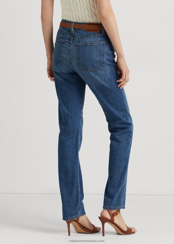 denim spalat albastru ocean femei Ralph Lauren blugi drept cu talie mijlocie 046884274