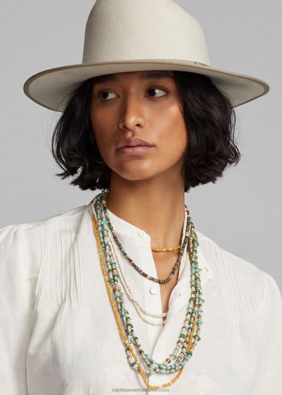 alb antic femei Ralph Lauren bluză de in-bumbac brodată 046883615