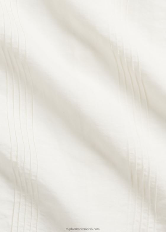 alb antic femei Ralph Lauren bluză de in-bumbac brodată 046883615