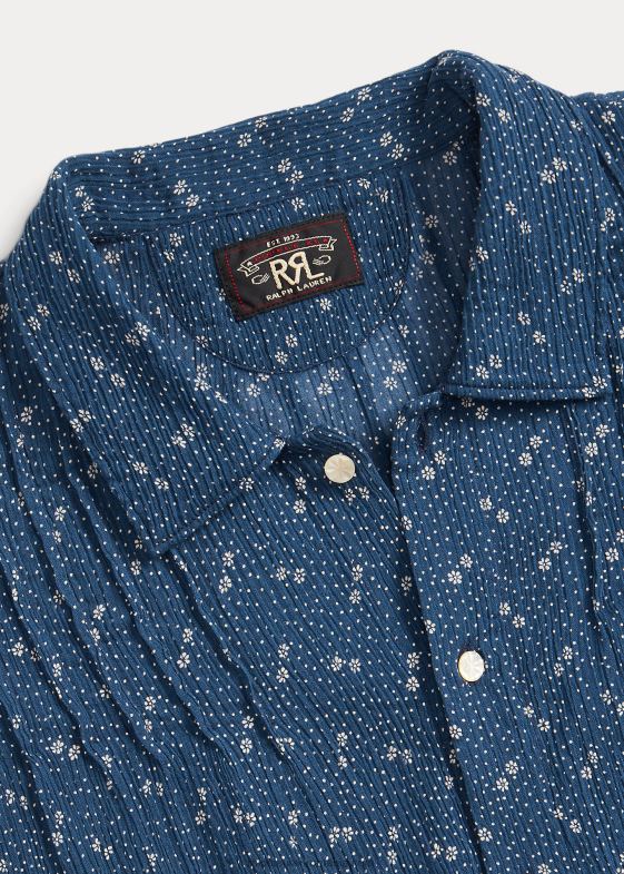 albastru femei Ralph Lauren bluză din vel de bumbac șifonat floral 046883652