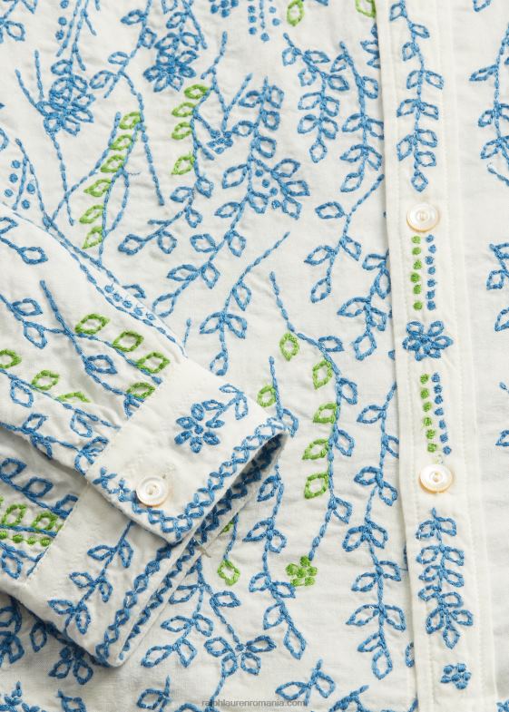 cremă/multi femei Ralph Lauren bluză din bumbac cu broderie florală 046883644