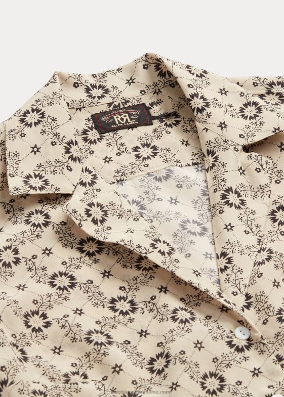 ecru/negru femei Ralph Lauren bluză din crepon de mătase florală 046883627