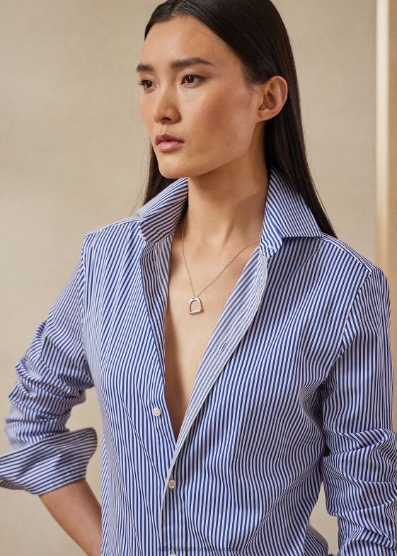 alb/albastru clasic femei Ralph Lauren cămașă cu dungi charmain 046889136